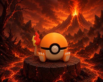 Charmander Creature Ball #0004 Fidget Clicker | 3D Printed Desk Toy | Gift for Collectors