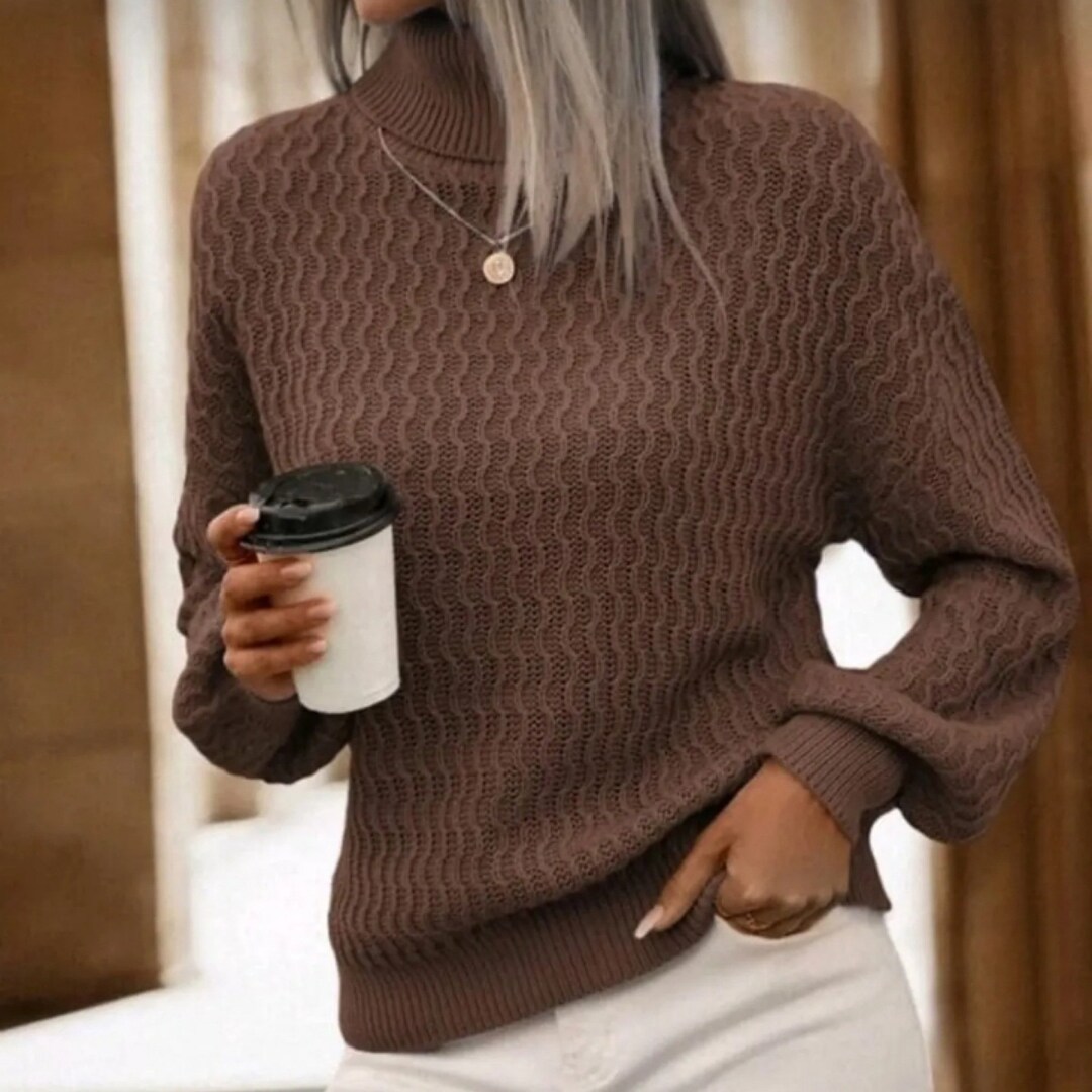 Women Brown Sweater Long Sleeve Sweater Woman Sweater Etsy