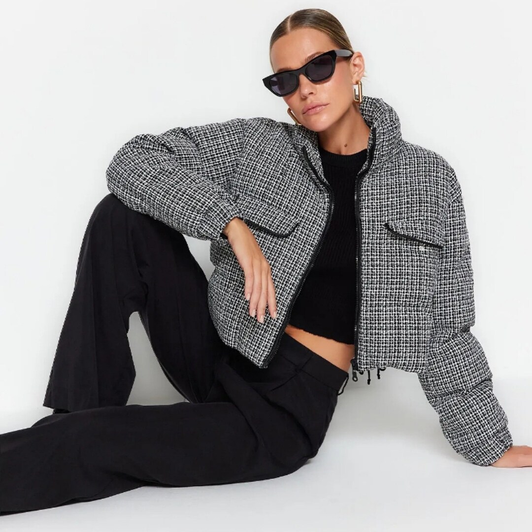Utility Cropped Coat, Black