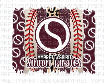 Sinton Pirates Baseball Brushstrokes PNG