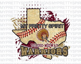 Tuloso Midway Warriors Baseball Texas PNG