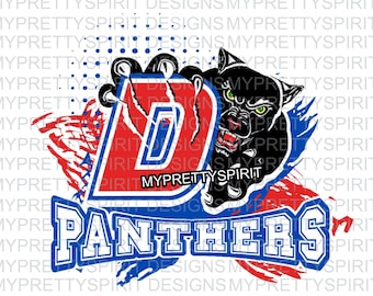 Duncanville Panthers Splatter Logo PNG