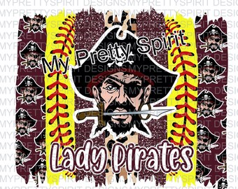 Mathis Pirates Softball Brushstrokes PNG