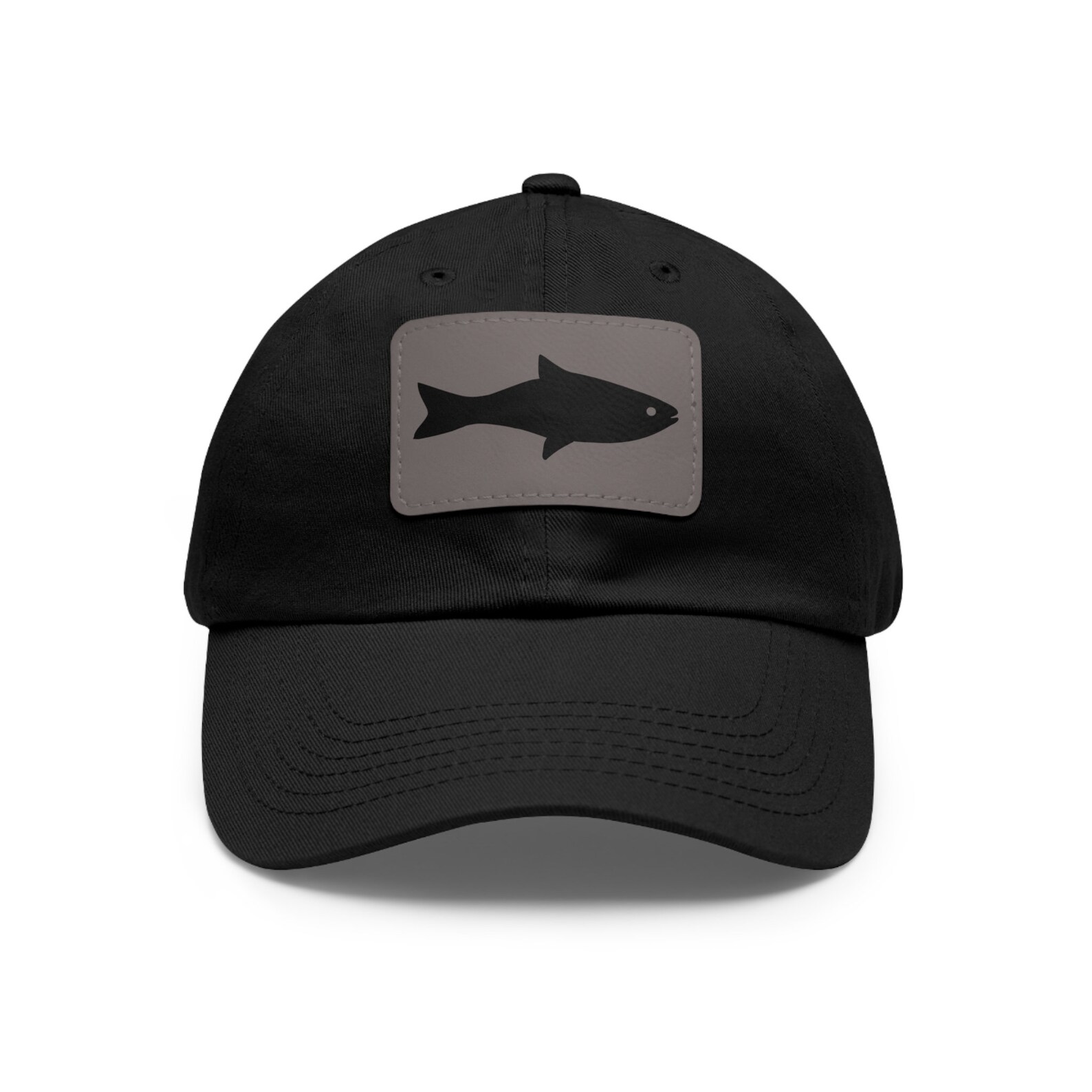 Cap With Fish Fish Hat With Leather Patch- Fishing Hat Dad Cap Baseball Cap Gift for ...