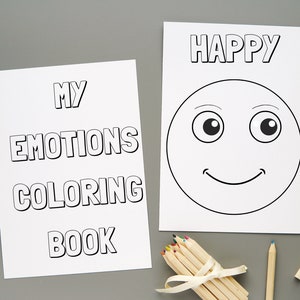 Emotions Coloring Book, Emotions Coloring Page, Feelings Coloring, Emoji Coloring, Social Emotional Learning