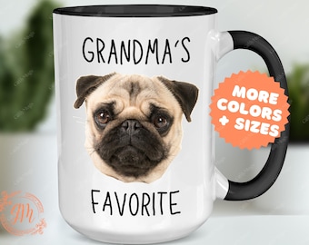 Custom Dog Photo Coffee Mug: Dog Grandma Gifts, Pet Picture Memorial
