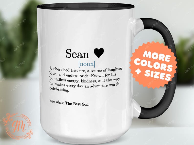 a white and black coffee mug with a poem on it