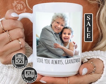 Personalized Grandma Photo Mug: Custom Grandkids Picture Coffee Cup