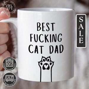 Cat Dad Mug, Custom Best Cat Dad Mug Personalized Cat Dad Coffee Mug Gift for Cat Lover Father&#39;s Day Gifts Custom Pet Names for Best Cat Dad