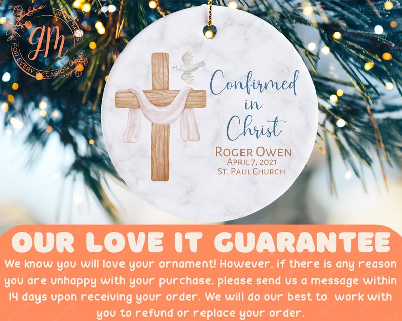 a christmas ornament with a cross on it