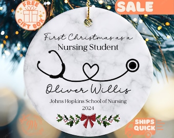 First Year as a Nursing Student Ornament: First Christmas Keepsake Gift for Nurse Students