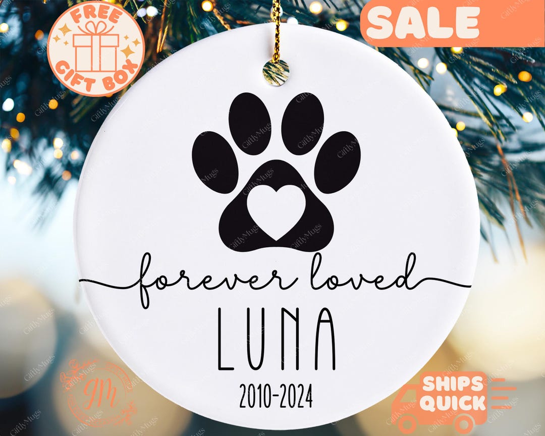 Pet Memorial Ornament Personalized: Dog & Cat Remembrance Gifts, Dog ...