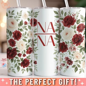 Floral Nana Tumbler for Grandma for Mothers Day, Cute Mothers Day Gift for Grandma Nana Travel Mug Floral Grandma Tumbler Gift for Nana