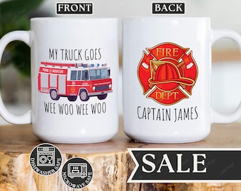 Firefighter Mug: Personalized Firefighter Gifts with Name Volunteer Firefighters Gift