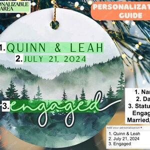 a personalized ornament hanging from a christmas tree