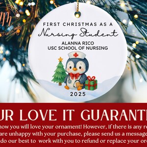 Nursing Student Ornament: Custom Students Nurse Keepsake, Personalized Nursing School Christmas Gifts from Family image 5