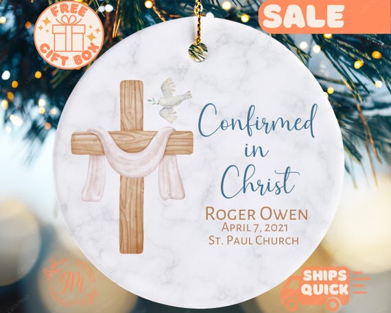 Kids Confirmation Ornament: Christian Keepsake Gifts for Boys and Girls Religious Confirmed in Christ
