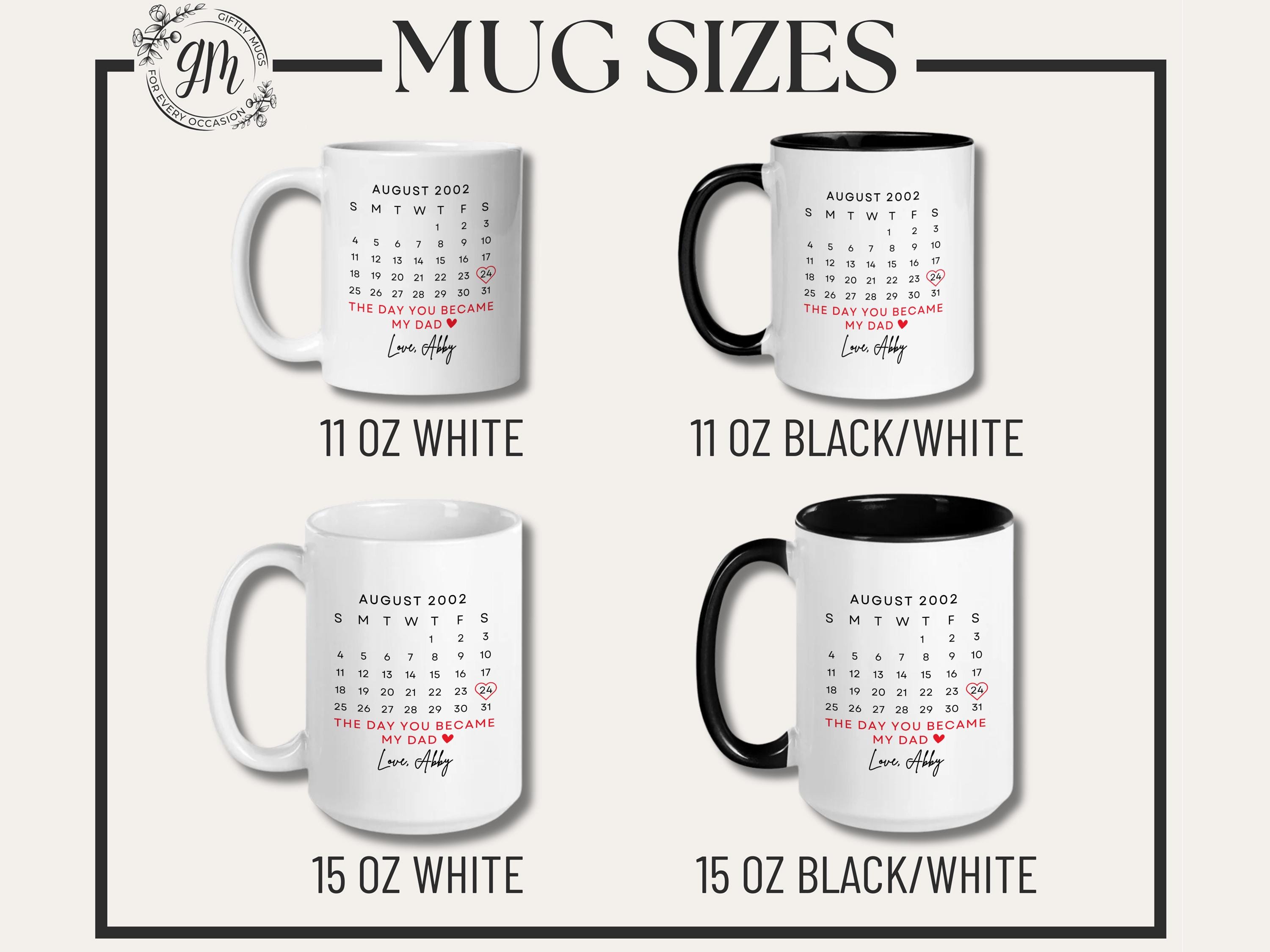 Dad Mug, Sentimental Dad Gifts The Day You Became My Dad Mug for Fathers  Day Gift from Daughter Gifts from Wife Dad Calendar Coffee Mug