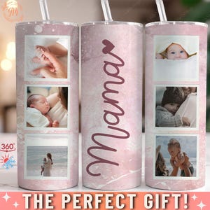 Mama Tumbler with Pictures, Custom Mom Tumbler with Kid Photos Personalized Mother&#39;s Day Gifts for Mommy Birthday Gift Tumbler for Mom Gift