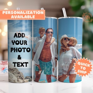 Custom Tumbler with Pictures, Photo Tumbler Gift for Mom Photo Tumbler Gift for Dad, Custom Tumbler with Lid and Straw Custom Photo Gifts