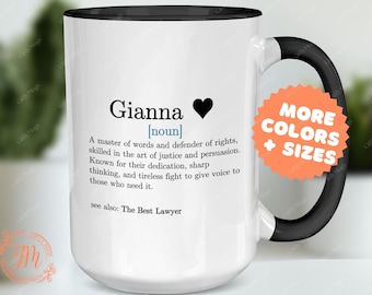 Lawyer Definition Mug Personalized: Custom Name Mug for Attorney Gift, Esquire Gifts