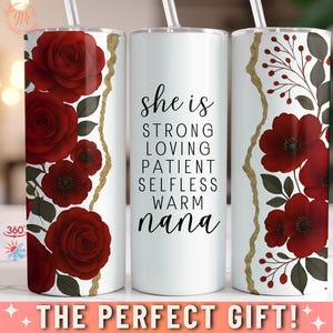 Nana Affirmation Floral Tumbler: Mother&#39;s Day Grandma Travel Cup from Grandkids