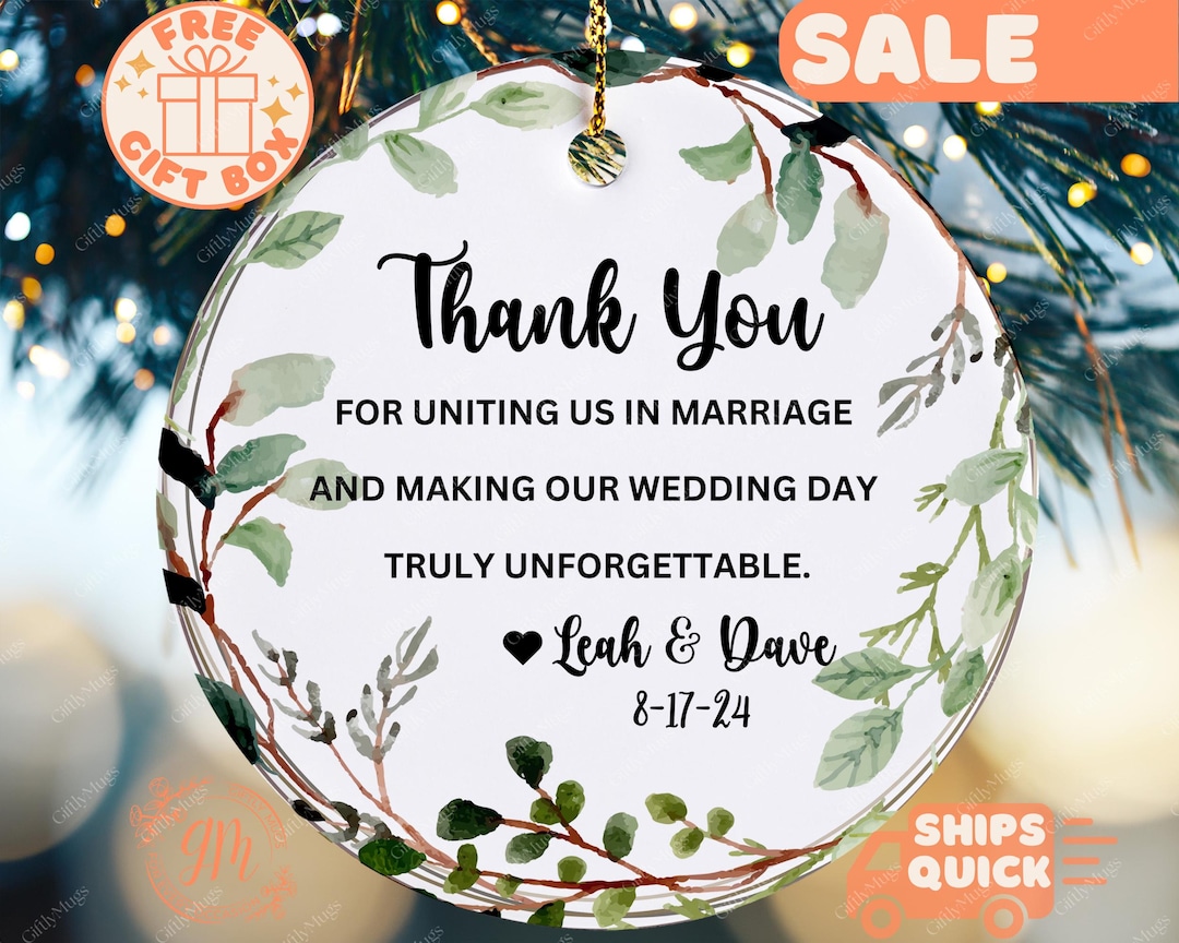 Wedding Officiant Ornament, Personalized Wedding Officiant Thank You