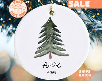 Personalized Couple Initial Ornaments, Couples Anniversary Keepsake Christmas Gifts for Family Keepsakes