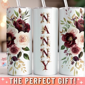 Nanny Floral Tumbler: Mother&#39;s Day Travel Cup Gift Thank You Grandma Appreciation from Grandkids