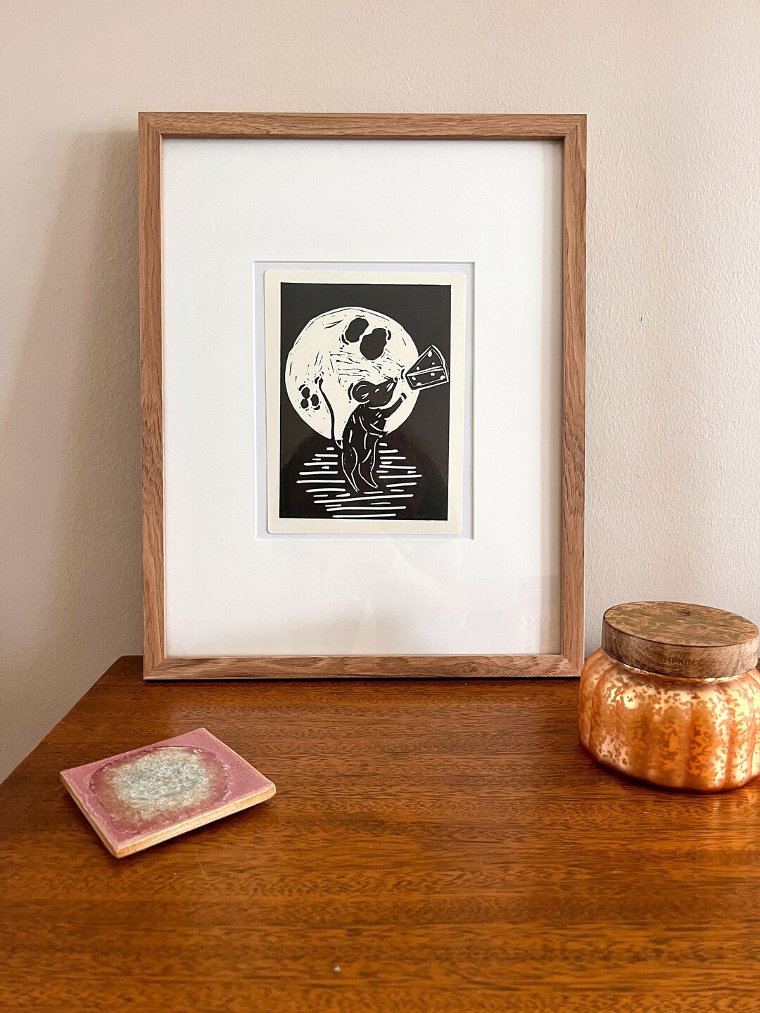 Sweet Cheese Lino Print Block Print Relief Print Etsy