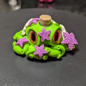 Miniature Octopus Jar, Lime Night Clouds