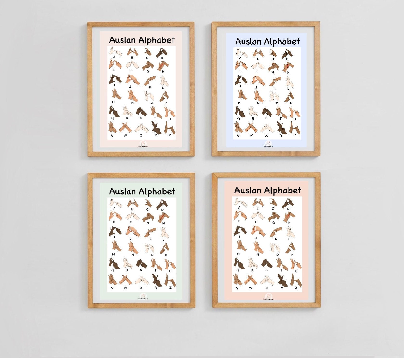 Auslan australian Sign Language Alphabet Printable Posters A4 Printable
