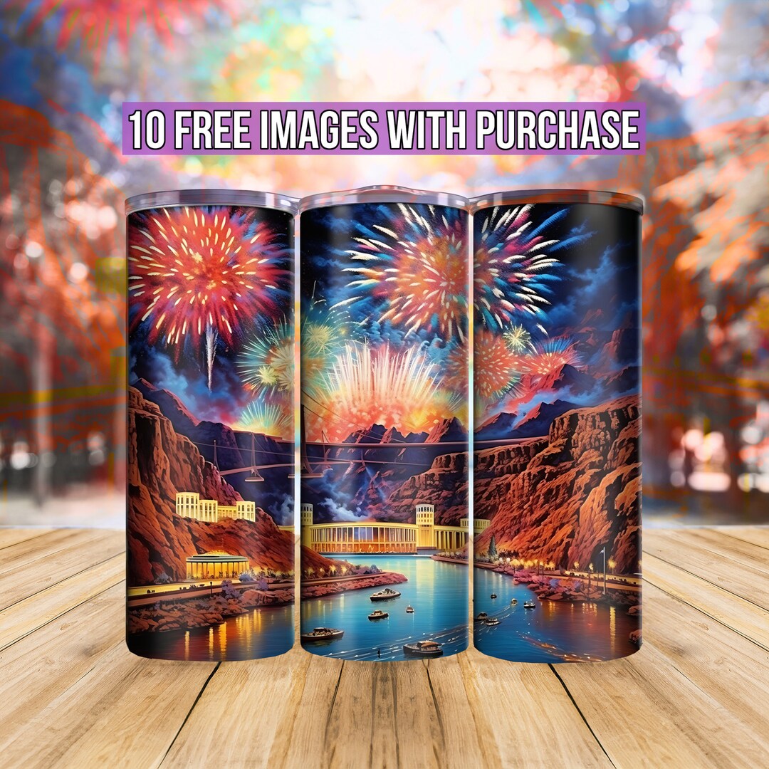3D Hoover Dam Fireworks Patriotic Tumbler Wrap July 4th 20 Etsy