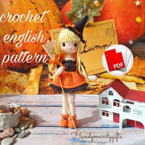 Kirke, Amigurumi Witch Doll Crochet Pattern, Halloween Crochet, Hallowen Gift, Instant Download English PDF Pattern