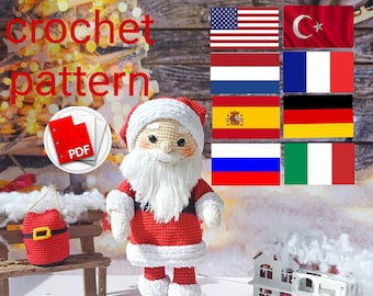 Modèle de poupée au crochet Père Noël Amigurumi (PDF)