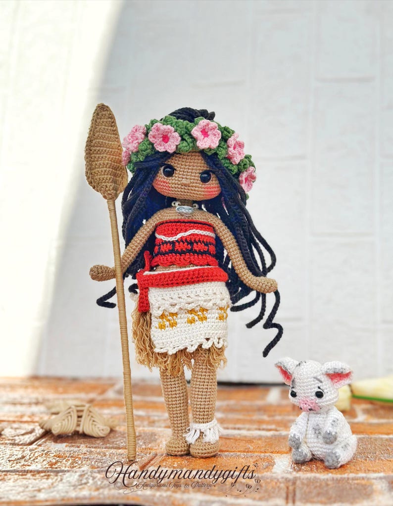Moana Doll Crochet Pattern: Amigurumi Tutorial (PDF Download, 10.63 inches) image 2