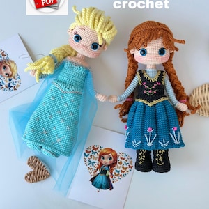 Elsa and Anna Crochet Doll Pattern: Amigurumi Toy (PDF Download)