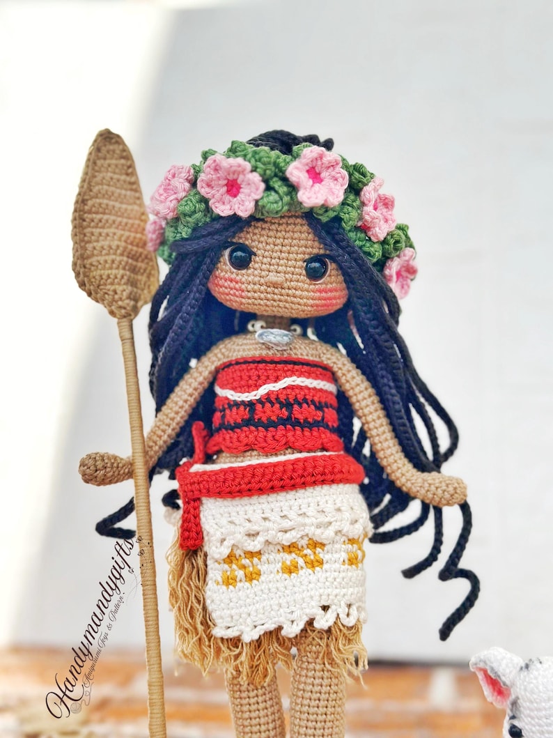 Moana Doll Crochet Pattern: Amigurumi Tutorial (PDF Download, 10.63 inches) image 3
