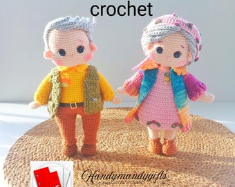 Ali Dede & Zeynep Nine Crochet Pattern PDF – Amigurumi Grandma Grandpa Doll