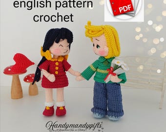 Amigurumi Couple Doll Crochet Pattern, Cedric and Chen (PDF Pattern)