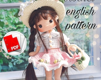 Flower Doll Amigurumi Crochet Pattern: Kid's Toy Friend (PDF)