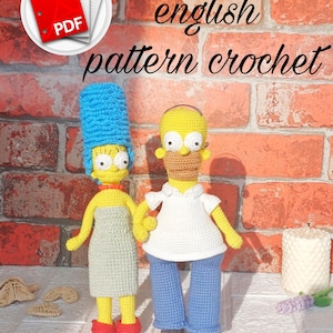 Tutorial de boneca Homer e Marge I Padrão de crochê amigurumi I O melhor amigo de brinquedo do seu filho I PDF para impressão