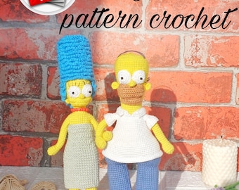 Homer and Marge Doll Amigurumi Crochet Pattern (Printable PDF)