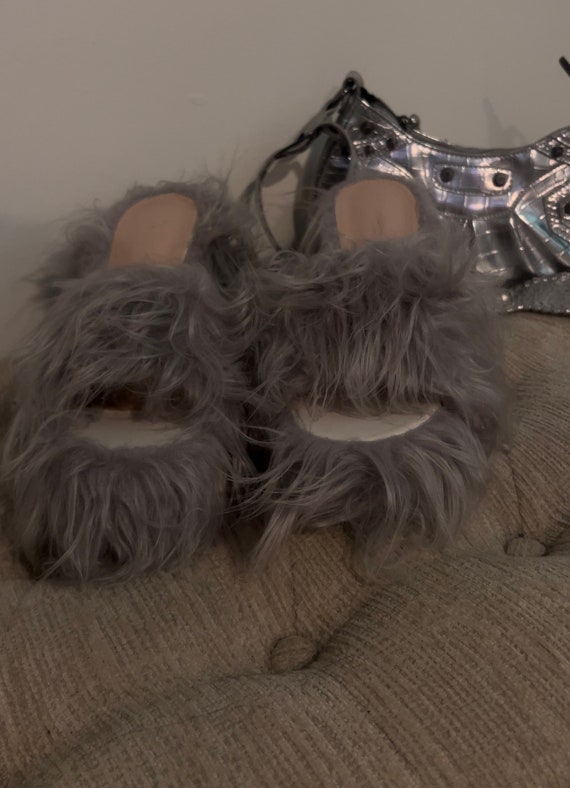 Saint Laurent faux-fur Detail 110mm Sandals - Farfetch