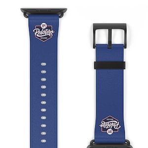 Baseball Watch Band, Stylish Apple Watch Strap for Husband, Dad, Sporty Accessories, Blue Logo Design, Béisbol, Peloteros.