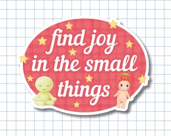 Find Joy in the Small Things Vinyl Sticker - Trinket Lover, Girl Collector