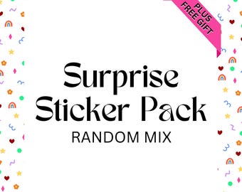 Surprise Sticker Pack: 4 Waterproof Vinyl Stickers + Free Gift