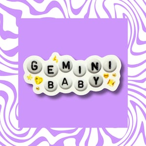 Bébé Gémeaux - Sticker vinyle, Gémeaux, horoscope, astrologie, zodiaque, signe, signe aérien, mai, juin, autocollants, anniversaire