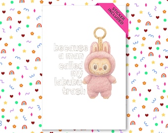 Zine - because a man called my labubu trash: Folded Mini Zine + Sticker