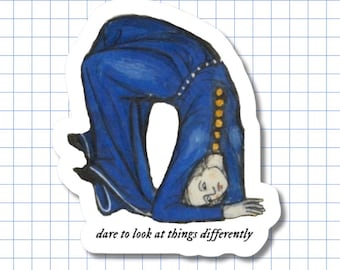Dare to Look Medieval Sticker - Funny Feminist Marginalia Art